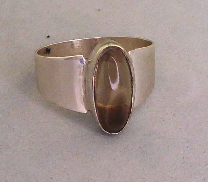 Anelli: Ring 800 Silber mit Quarz Stein um 1965 – Usato da Muri AG venduto da Lineli2020 2
