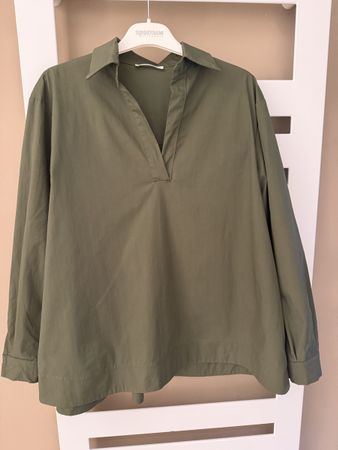 Olivgrüne Oversize Bluse Gr. M - Perfekt für den Herbst!