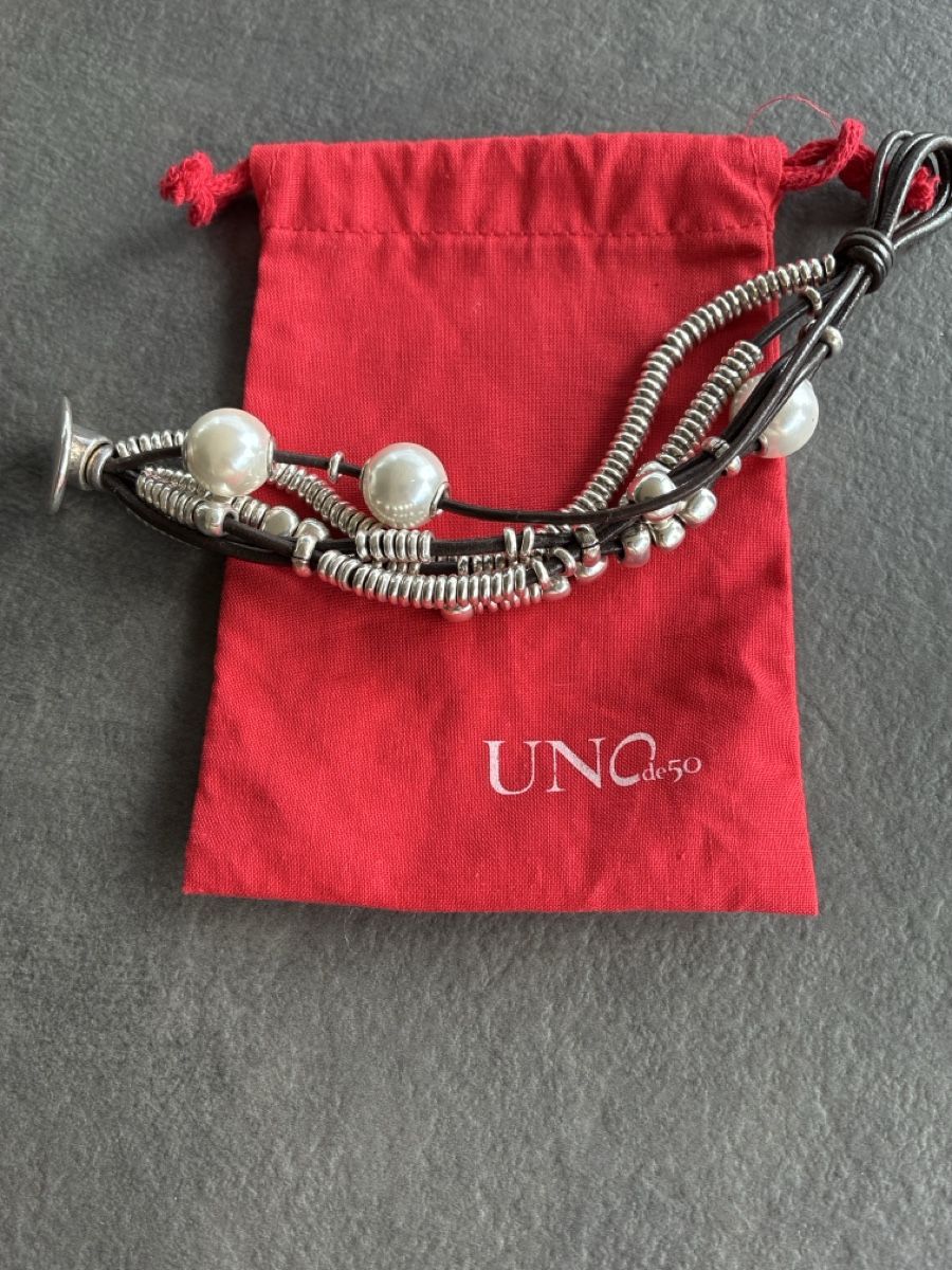 Bracelets: UNO de 50 Armband Leder Silber Perlen – Neuf (Voir description) à Horgen par bho66 2