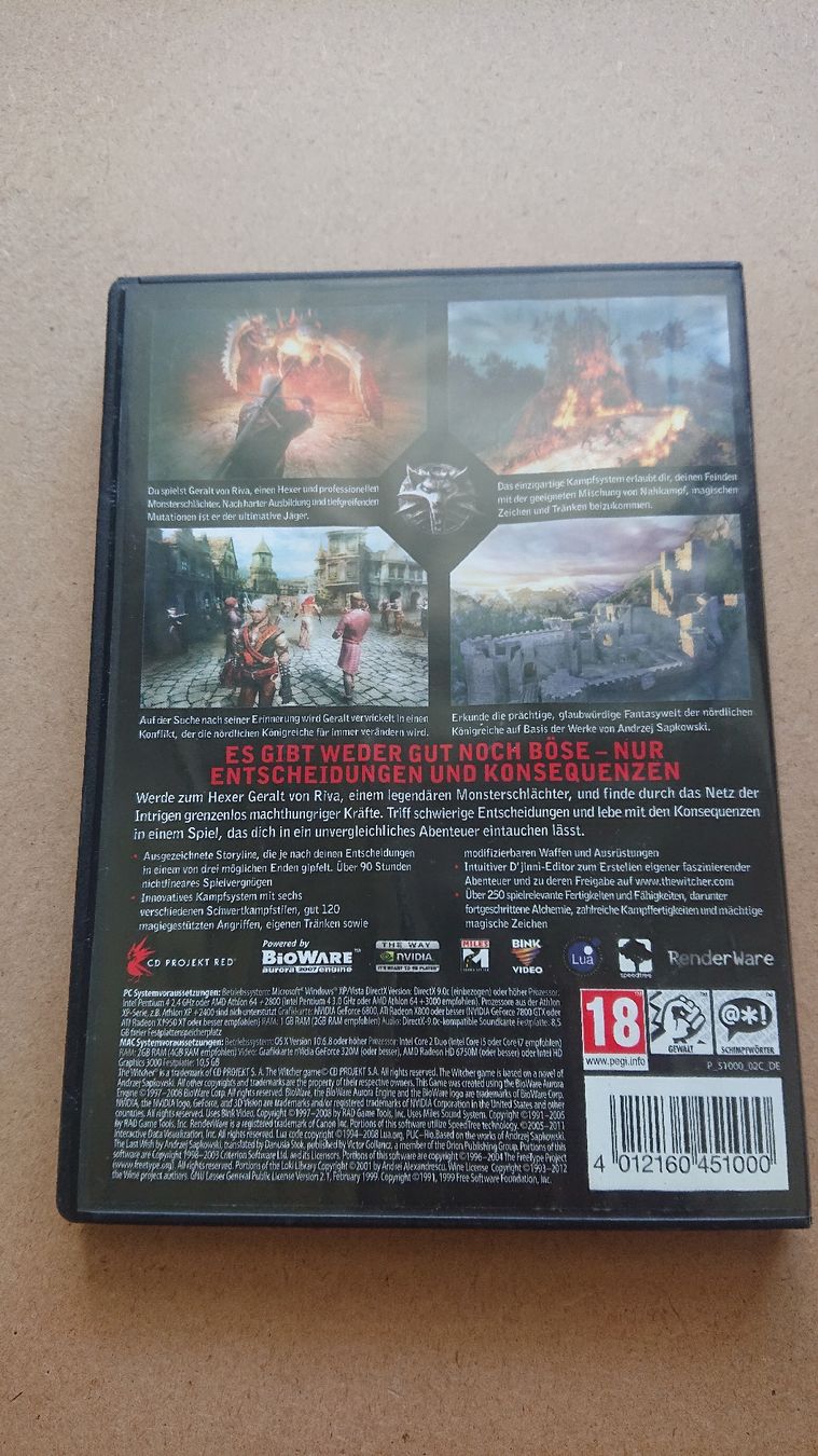 Giochi: The Witcher Enhanced Edition PC/Mac DVD-ROM – Usato da Chur venduto da FreakofRarity 4