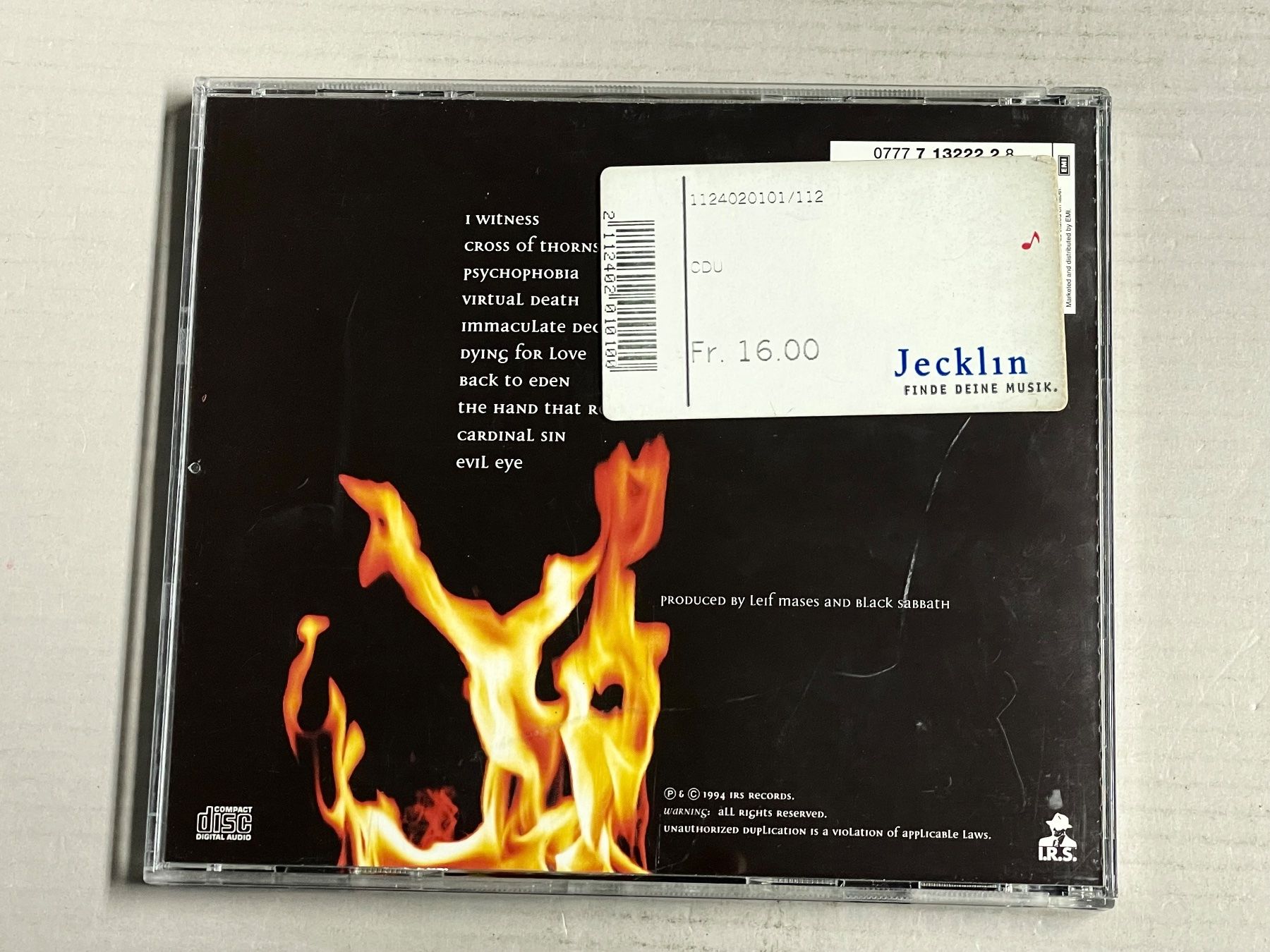CD: Black Sabbath-Cross Purposes – Usato da Muri b. Bern venduto da AdidasCollector 2