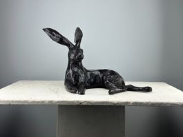Statue lièvre art déco bronze