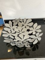 Deko Schale Blumenmuster Edelstahl 30cm neuwertig