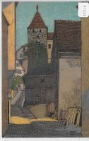 Chur - Aufgang zum Hof - Litho