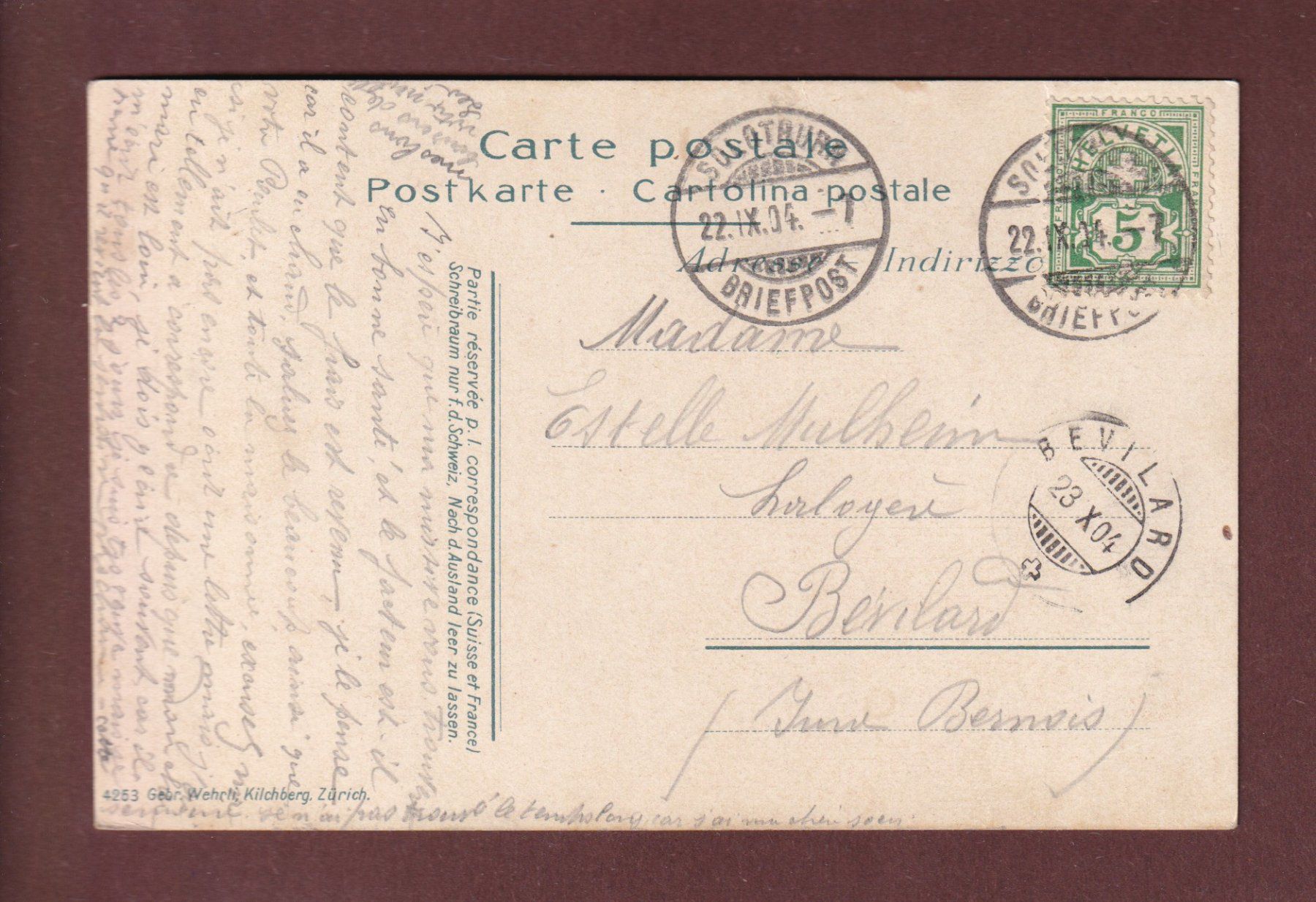 Cartes postales: SOLOTHURN - Einsiedelei - 1904 – D'occasion à Pully par nicecards-shop 1