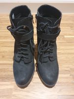 Stiefeletten schwarz Grösse 39 Lederimitat mit Schnallen