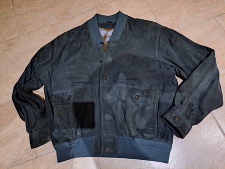 vintage gepflegte Lederjacke aus butterweich grünen Leder 50
