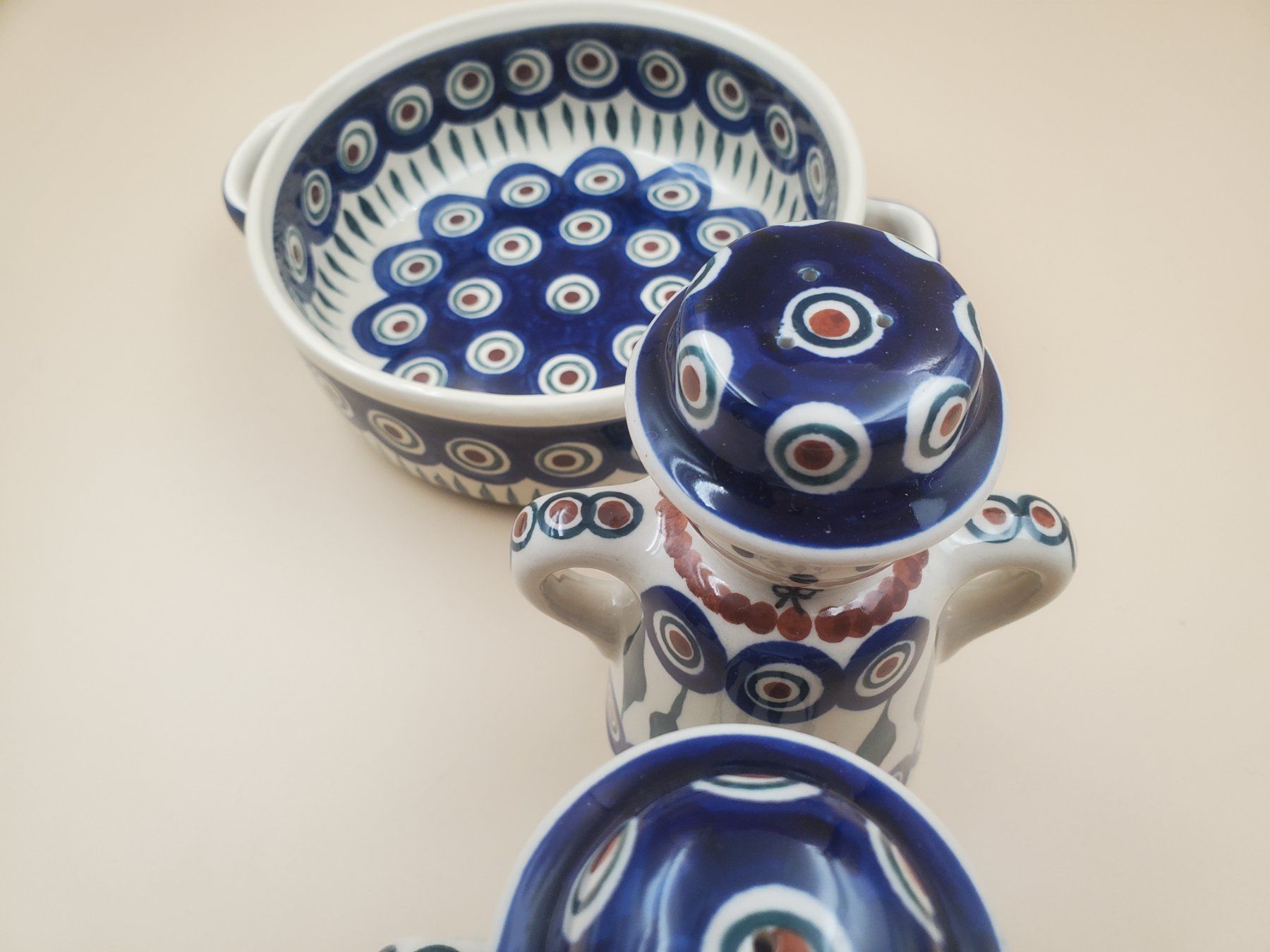 Set di piatti: Service à condiments vintage en céramique polonaise – Usato da Rennaz venduto da La_malle_du_dauphin 4
