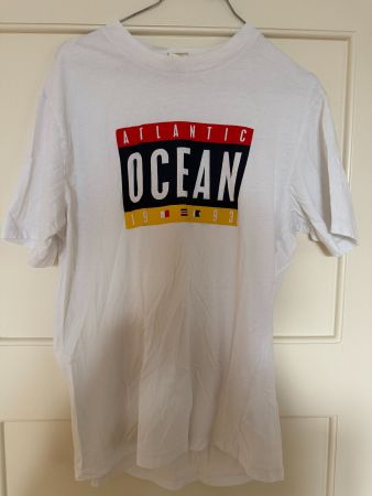 H&M LOGG T-Shirt Weiss Atlantic Ocean Print Gr. S Baumwolle