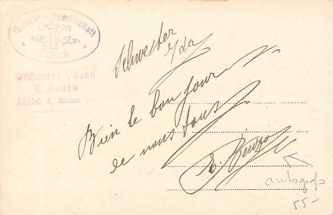 Cartoline postali: TOP Ansichtskarte: GRUSS vom ODEON ORCHESTER ZH 1907 – Usato da Lufingen venduto da Rac0 1