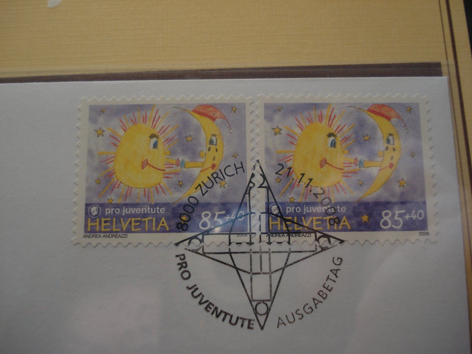 Tutti i francobolli: Abart "Juventute 2008" FDC Farbunterschied – Usato da Niederwil AG venduto da morostahu 3
