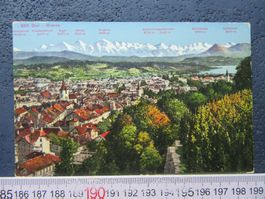 BIEL REBBERGE STADT UND ALPEN PANORAMA BE AK
