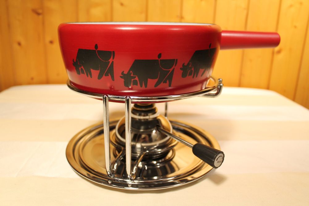 Käsefondue Rechaud mit Kisak Kartusche mit Rotem Caquelon | Kaufen auf ...