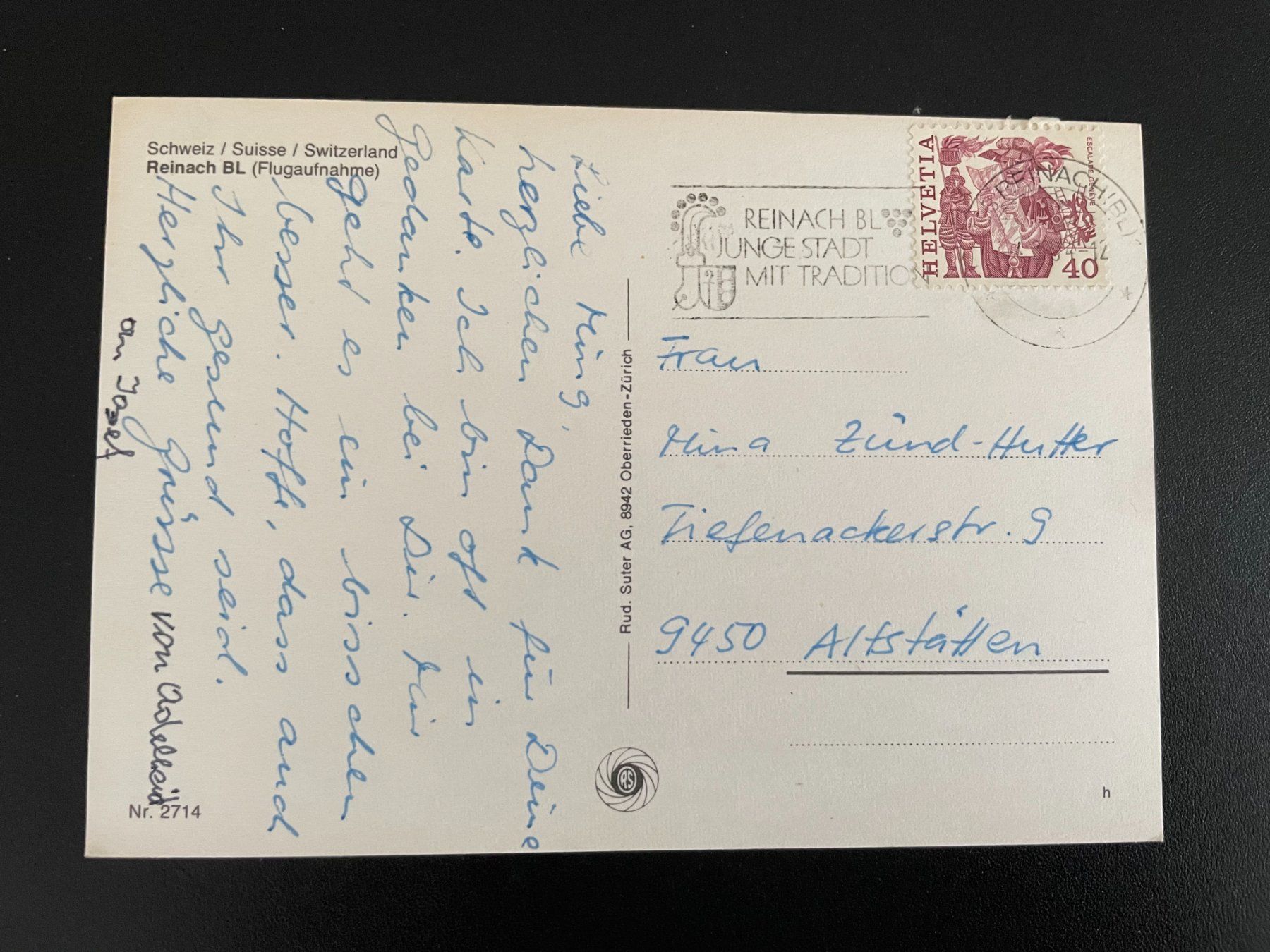 Cartoline postali: AK BL Reinach, Flugaufnahme – Usato da Thal venduto da Danny82 1