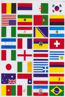 Aufkleber Sticker 32 Länderflaggen