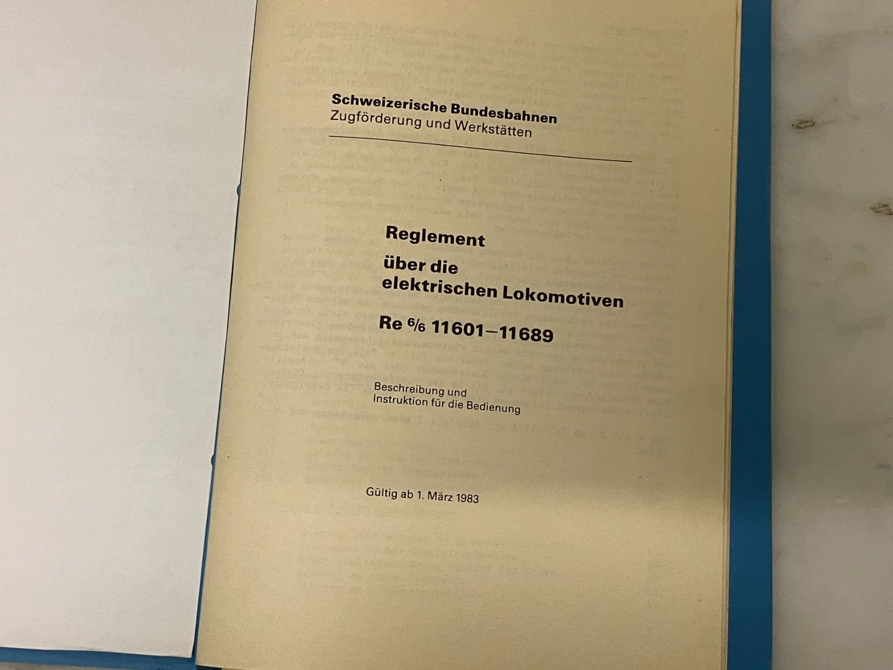 Zeitschriften & Magazine: SBB, Re 6/6, Bedienung, Reglement 1983 – Gebraucht aus Regensdorf von  4