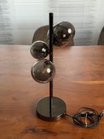 WOFI Imola Tischlampe – 3-flammig Rauchglas / Schwarz Chrom
