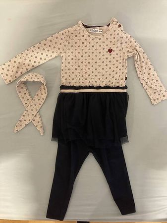 Baby Mädchen Set (Kleid + Hose + Stirnband)  NEU