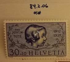 ABJ40) 84.2.06, Abart 2 farbflecken auf der Stirn postfrisch