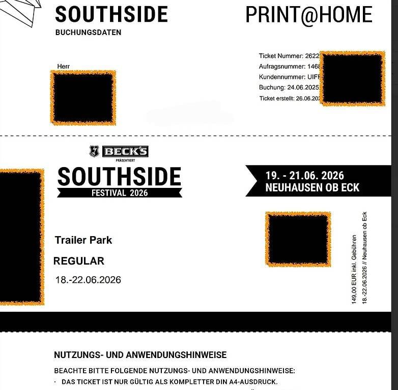 Biglietti: Southside Trailer Park – Usato da Seon venduto da J_R_Y