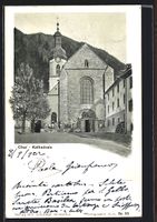 AK Chur, Blick zur Kathedrale, 1902