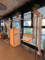Schminkregal Metall Holz mit Schrank, unikat
