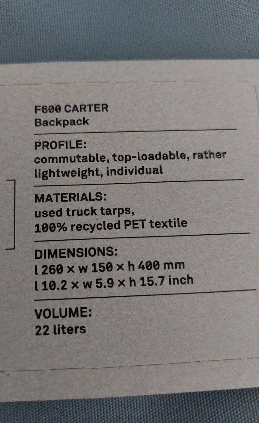 Freitag Sacs à dos: Freitag Rucksack F600 Carter – D'occasion à Diessenhofen par sTascha07 6