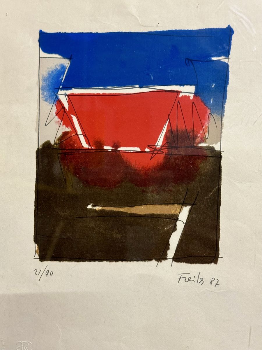 Dipinti: Lithographie,art abstrait signé Freils 1987. – Usato da Genève venduto da Tom6 1