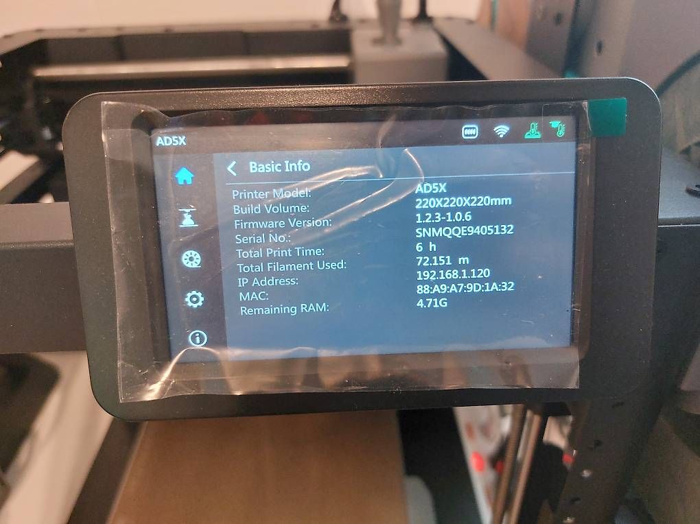 Stampanti 3D: FlashForge AD5X pari al nuovo  multi colore. – Usato da Taverne venduto da Isax 3