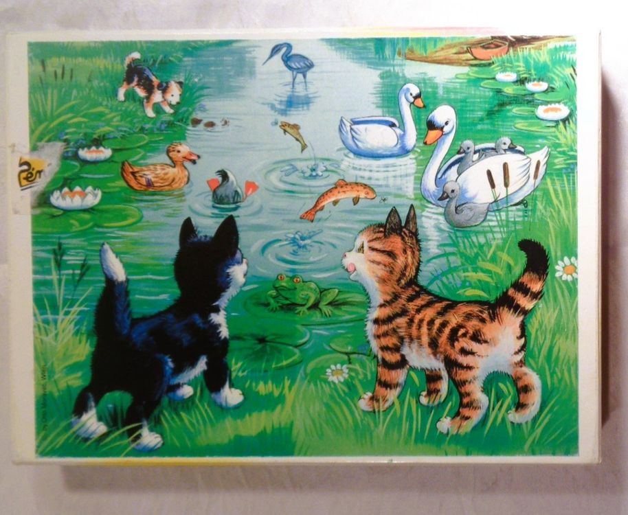 Penelope Holzpuzzle / 2 Katzen am Teich / 15 grosse Teile Kaufen auf