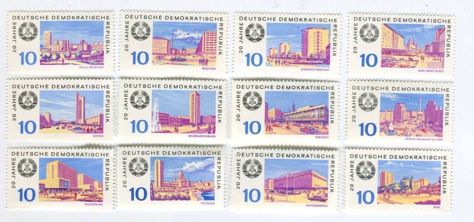 Tutti i francobolli: Briefmarken "20 Jahre DDR". DDR. – Nuovo e nell'imballaggio originale da Basel venduto da Butsch5