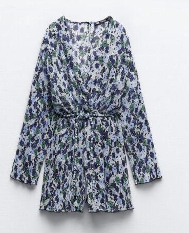 Zara Tute: Blauer gemusterter Jumpsuit, Zara, S – Usato da Zürich venduto da Sera.13 4