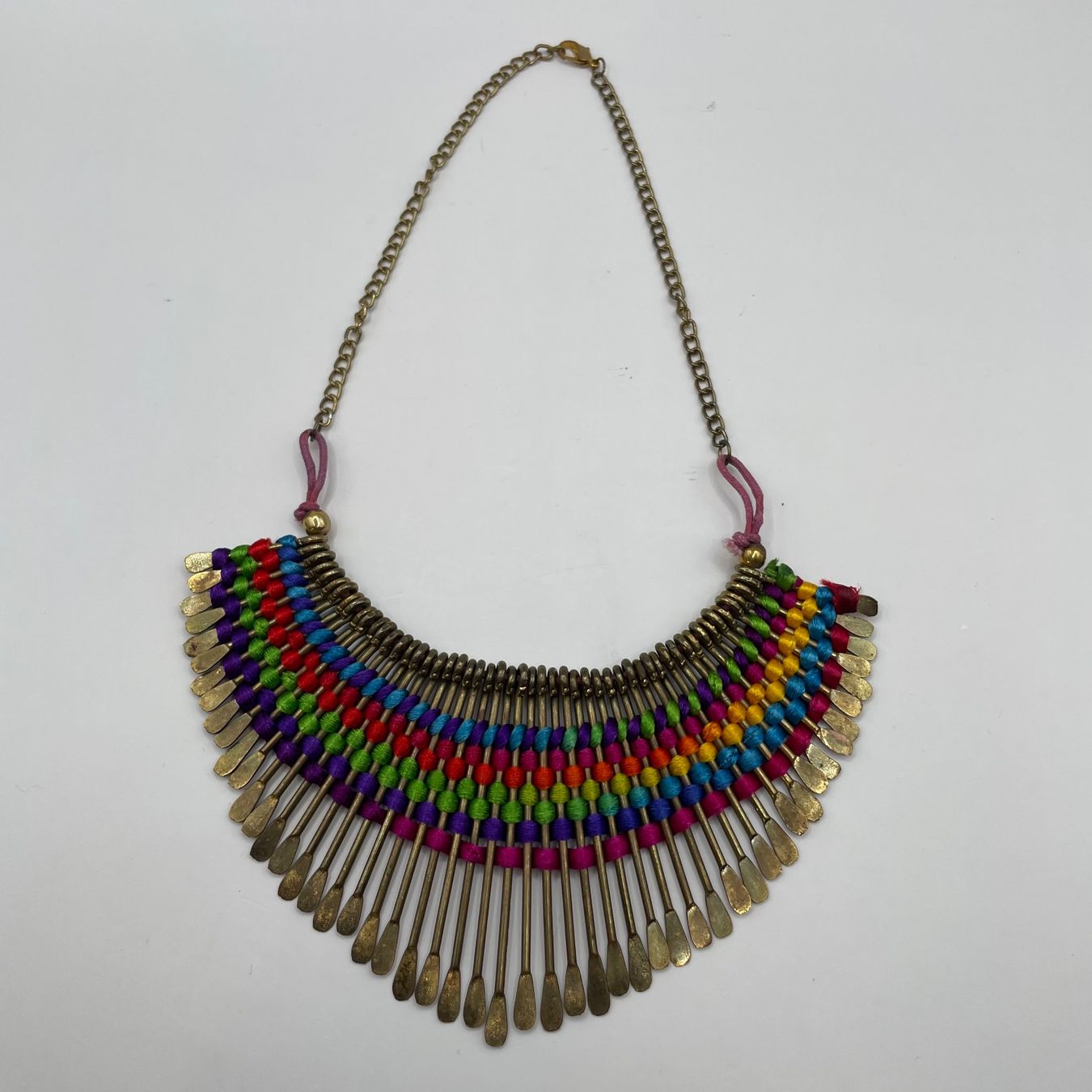 Catenine: Handgemachte Statement Halskette Ethno Boho Bunt – Usato da Bubikon venduto da SwissSecondLife 1