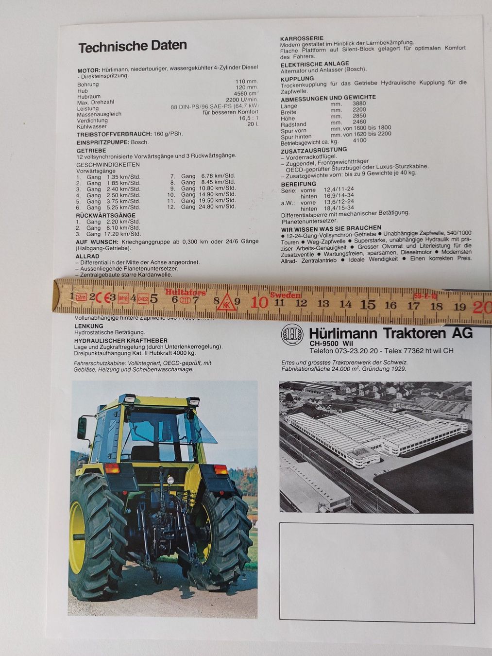 Aebi Documenti: Prospekt Traktor Hürlimann H 490 Allrad – Usato da Schenkon venduto da Elbarto007 1
