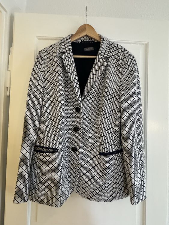 BASLER Womens Red Striped Wear To Work Blazer Jacket