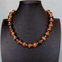 Tigerauge Halskette Edelstein Collier Pierre Oeil de Tigre