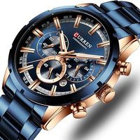 Herrenuhr Chronograph Edelstahl Wasserdicht Datum Quarz