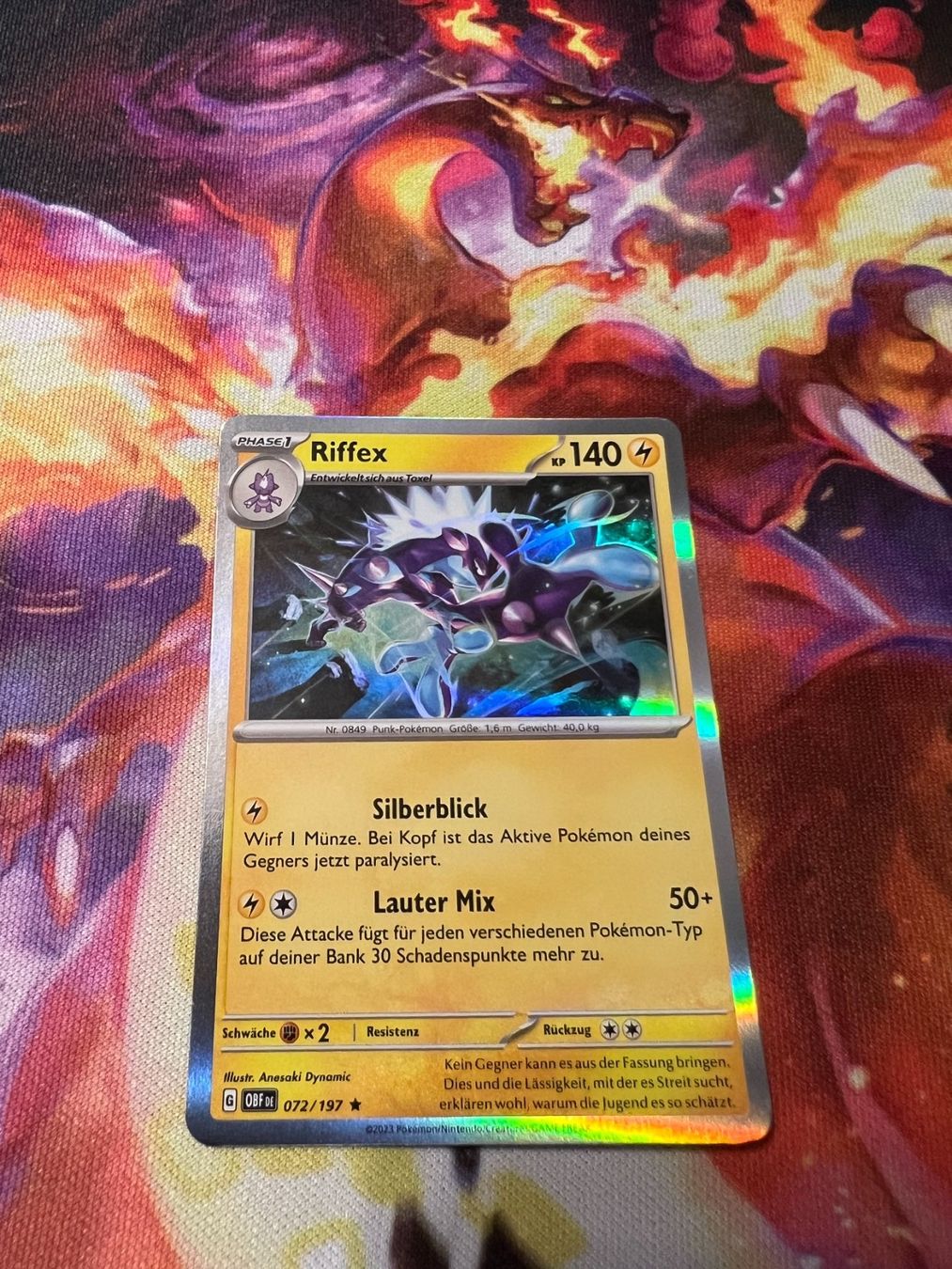 Pokémon Carte collezionabili: Riffex (OBF 072) / Holo / Obsidianflammen – Nuovo (secondo la descrizione) da Bülach venduto da CherryBlu