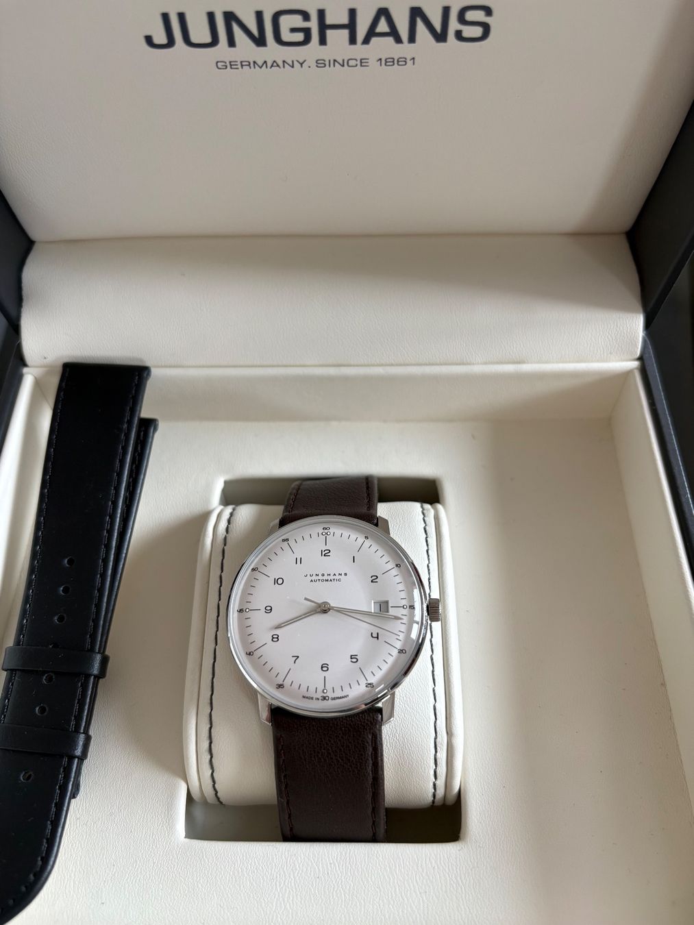 Junghans Uhren: Junghans Automatic Uhr, Stahl/Plaque, neuwertig & komplett – Neu (gemäss Beschreibung) aus St. Gallen von tiiimur