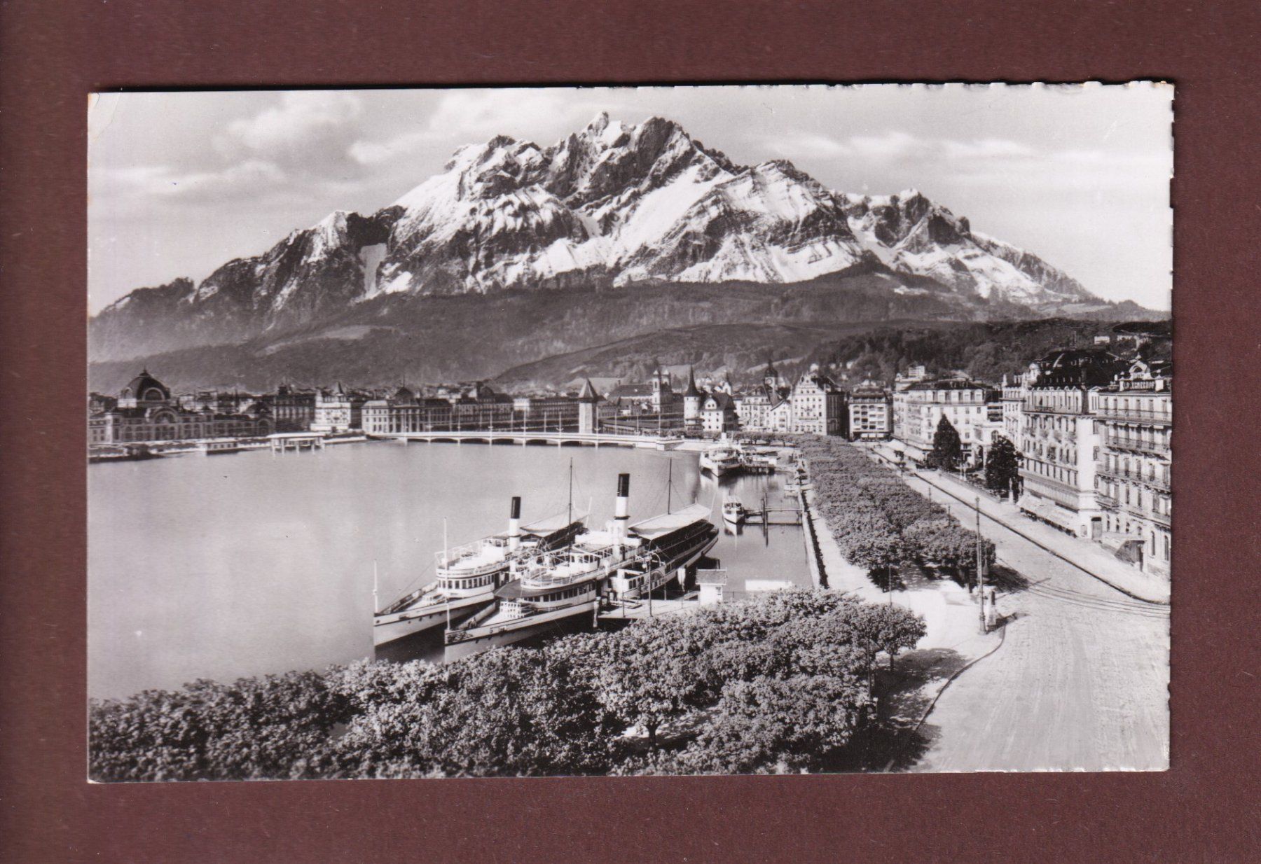 Cartoline postali: LUZERN - Schiffe - Pilatus - 1953 – Usato da Pully venduto da nicecards-shop