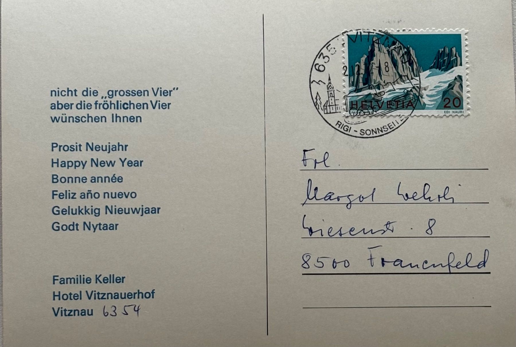 Cartoline postali: Hotel Vitznauerhof, Vitznau – Usato da Frauenfeld venduto da Merk52 1
