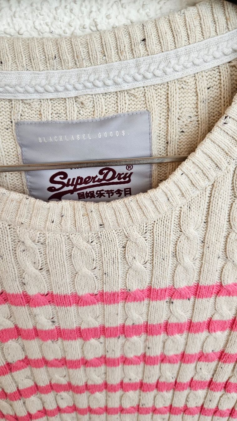 Maglioni & Felpe: Superdry Strickpullover, Grösse S, beige/pink gestreift – Usato da Staffelbach venduto da Frisco77 5