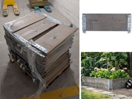 Restposten 72x Holzrahmen Beeteinfassung 60 cm grau Hochbeet