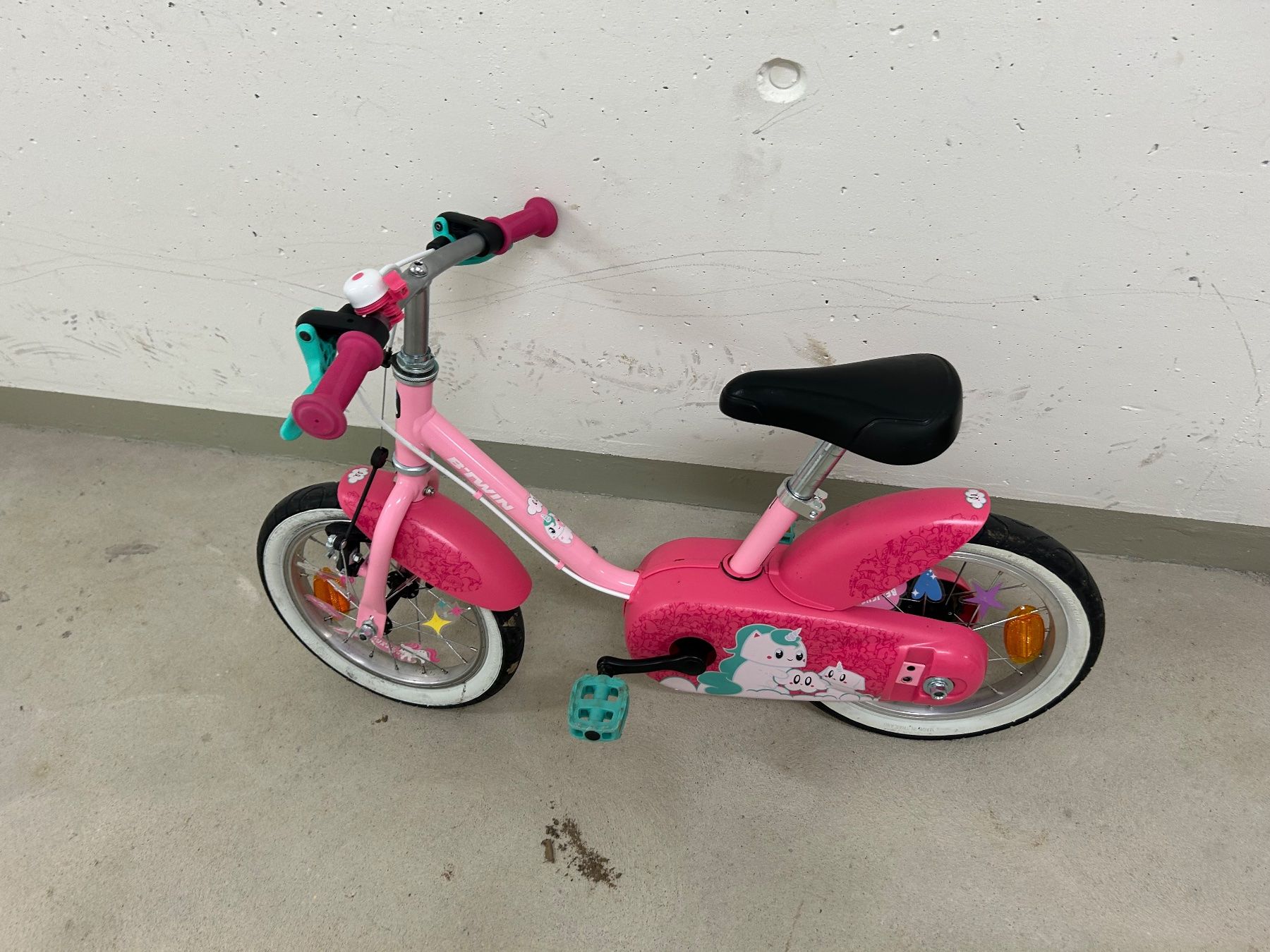 Kinder fahrrad 14 zoll, Unicorn, BTWIN, Pink (Gebraucht) in Bottmingen fr  CHF 29  nur Abholung auf Ricardo kaufen
