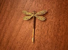Goldene Libelle Haarspange