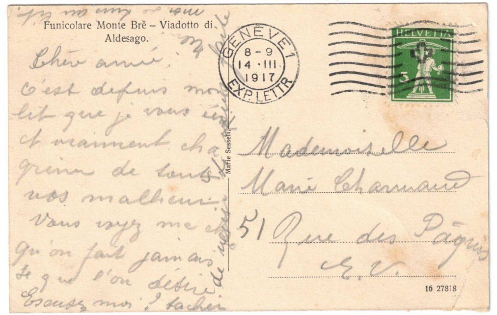 Cartoline postali: Lugano - Standseilbahn Monte Bré – Usato da Binningen venduto da Mountainrider 1