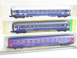 Hobbytrain/Minitrix 3 x SBB Schlafwagen - Set N