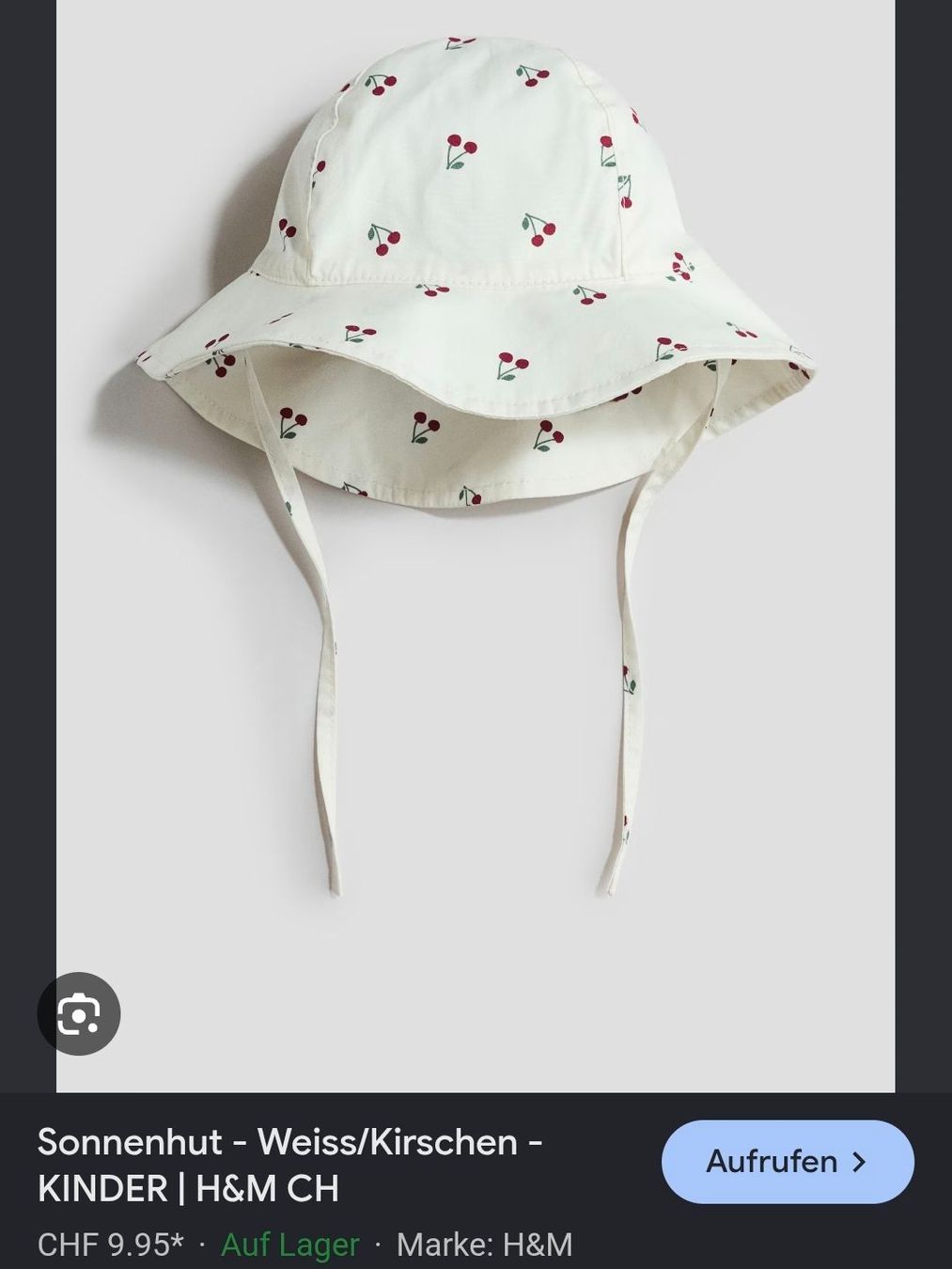 H&M Mützen & Schals: Sommerhut Kirschen, NEU – Neu und originalverpackt aus Alpthal von MJA88 1