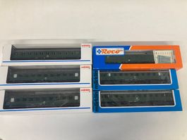 6er Set Märklin H0 4134, 43220 Eilzug Personenwagen DB