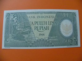 Indonesien 25 Rupiah Banknote 1964, P-95, Unc Zustand